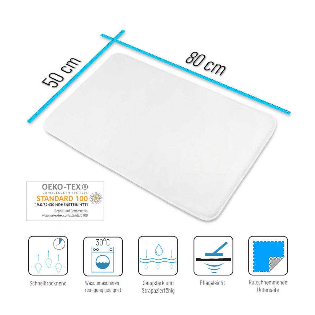 Thumbnail - Sanilo Badteppich, Braun, Textil, Grafikmuster, Rechteckig, 50x80 cm, Oeko-Tex® Standard 100, Badtextilien, Badematten