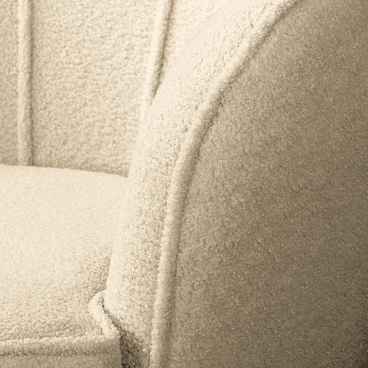 SESSEL - Bouclé, Füße Hell - Beige, Birkenholz/Textil (75/74/75cm) - home24