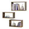 WANDREGAL-SET 3 TLG. Mandal - Dunkelbraun, Holzwerkstoff (37/19/14.5cm) - [en.casa]