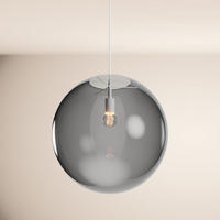 HÄNGELAMPE Orb 1.5m Abhängung Rauch/Weiß Ø 50cm - Anthrazit/Weiß, Glas (50/50/50cm) - s.luce