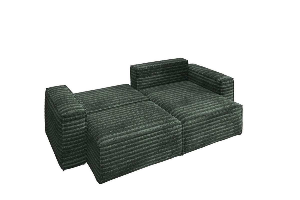 ECKSOFA Schlafsofa Madlen - Grün, Holzwerkstoff/Textil (248/140cm) - Fun Möbel