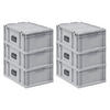 EUROBOX 6x Nextgen Portable 235x40x60cm 44 Liter - Grau, Kunststoff (40/23.5/60cm) - PROREGAL