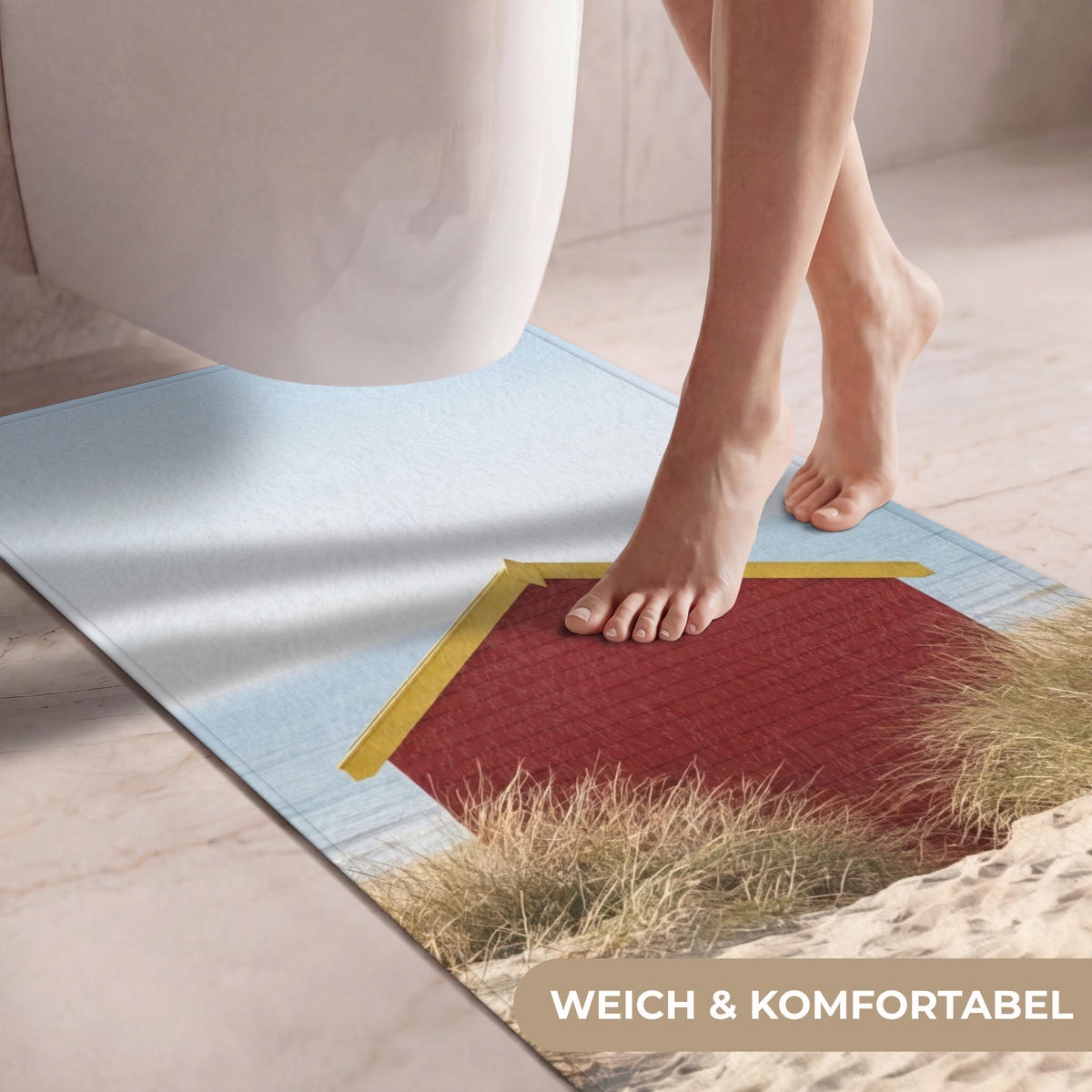 WC PŘEDLOŽKA Pláž - Chaty - Barevné - Duny 60x120 cm - různobarevná, textil/plast (60/1cm) - OnlyWow