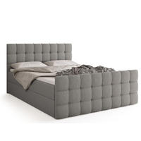 BOXBETT Detroit Duo mit Topper 160/200 Grau - Grau, Textil (160/200cm) - Bromarkt