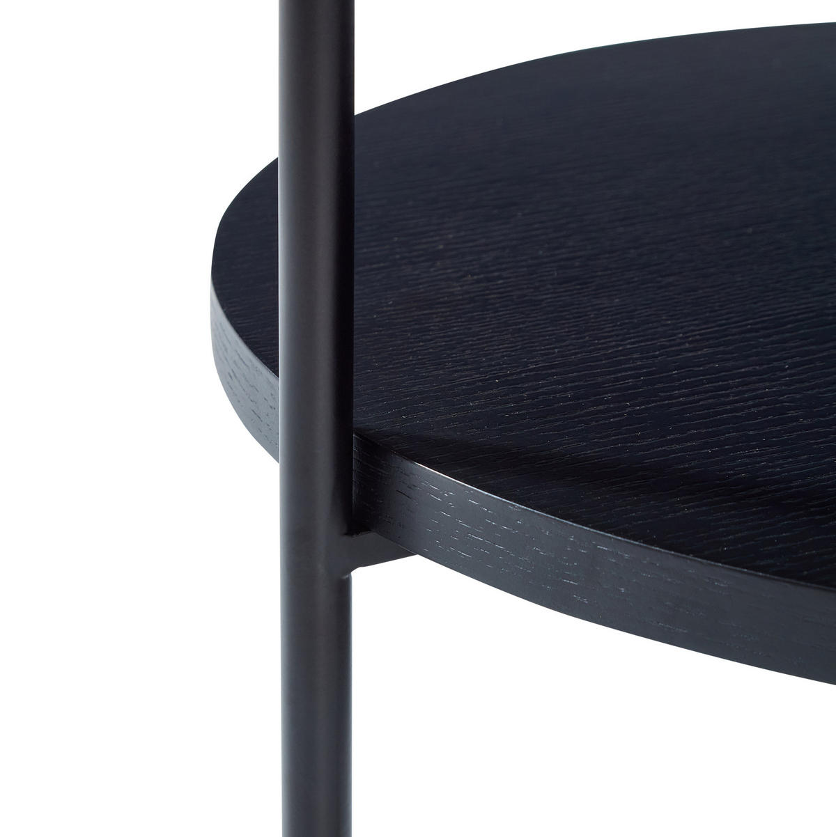 COUCHTISCH 69/69/38 cm mit 2 Ebenen und Beistelltisch, Holzoptik mit Metallgestell, Schwarz - Schwarz, Holzwerkstoff (44/44/48cm) - Redom