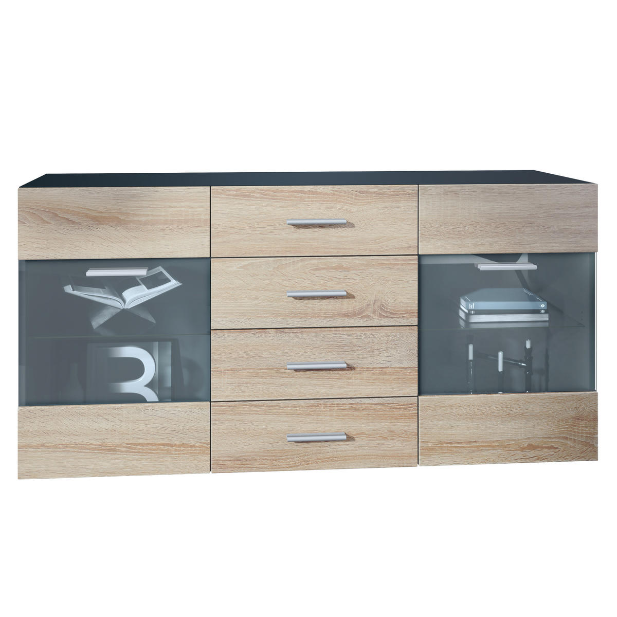 SIDEBOARD Carlos Eiche sägerau - Eiche San Remo, Holzwerkstoff (139/72/35cm) - Vladon