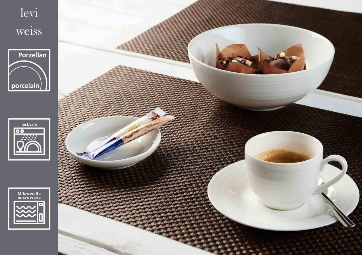 ESPRESSOTASSEN MIT UNTETASSEN Levi weiß 90 ml 6er Set - Weiß, Keramik (0.09L) - Ritzenhoff Breker