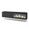 LOWBOARD, Tv-Schrank Elektrokamin XXL, Hängend, schwarz, 208/35/45cm - Schwarz, Holzwerkstoff (208/45/35cm) - Skraut Home