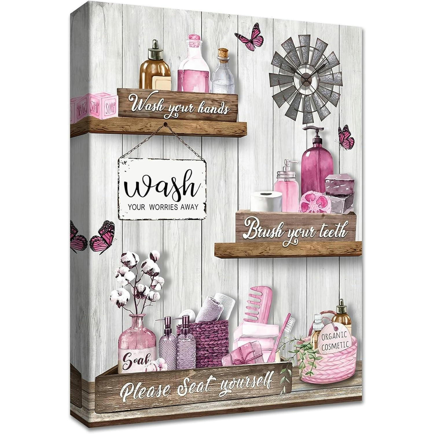 BADEZIMMER Wandbild Rosa 30x40cm - Rosa, Textil (40/0.5cm)