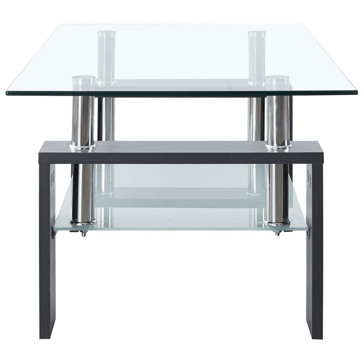 COUCHTISCH Grau Transparent 95x55x40 cm Hartglas - Grau, Glas (95/55/40cm) - furnicato