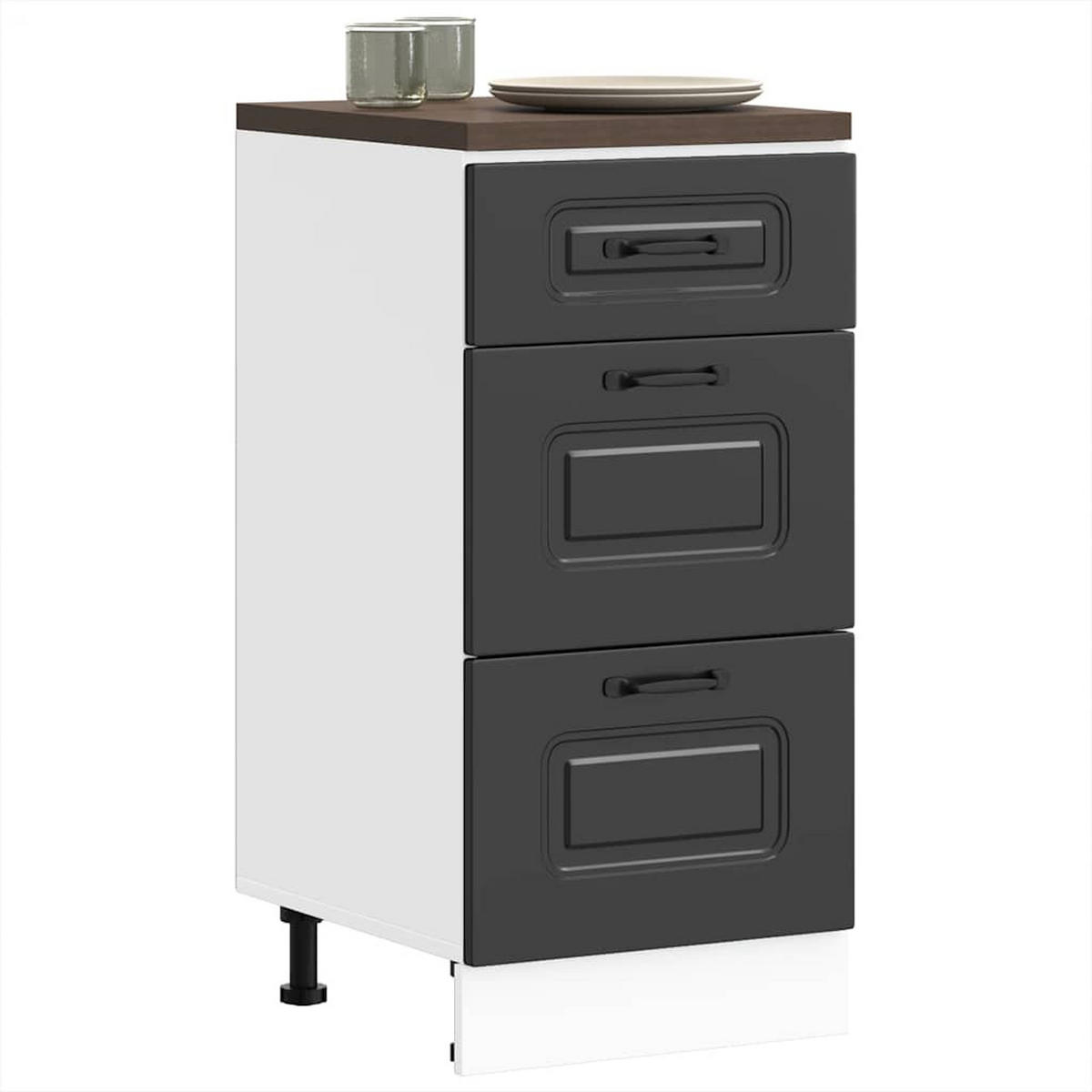KÜCHENUNTERSCHRANK Kalmar Schwarz Holzwerkstoff - Schwarz, Holzwerkstoff (46/81.5/40cm) - vidaXL