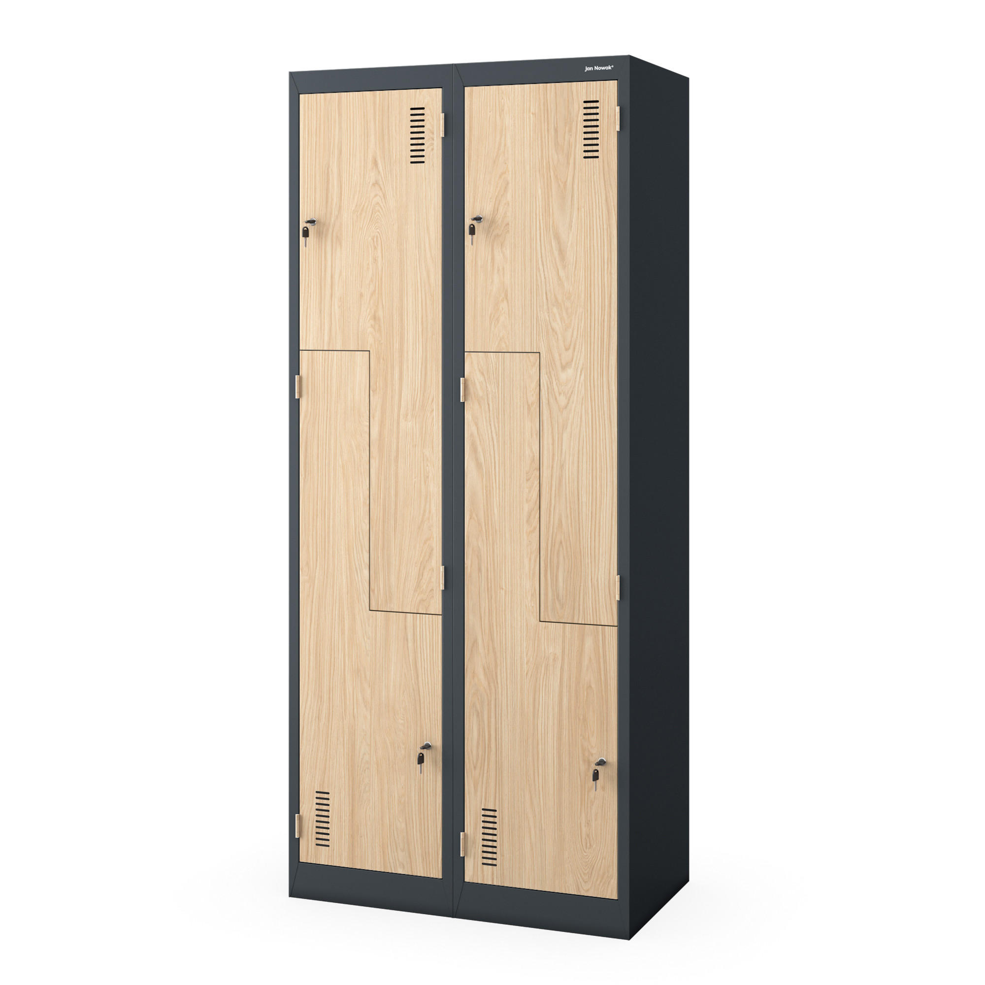 KLEIDERSCHRANK Typ L JULIA 185x80x45 cm - Anthrazit/Sonoma Eiche, Metall (80/185/45cm) - Jan Nowak