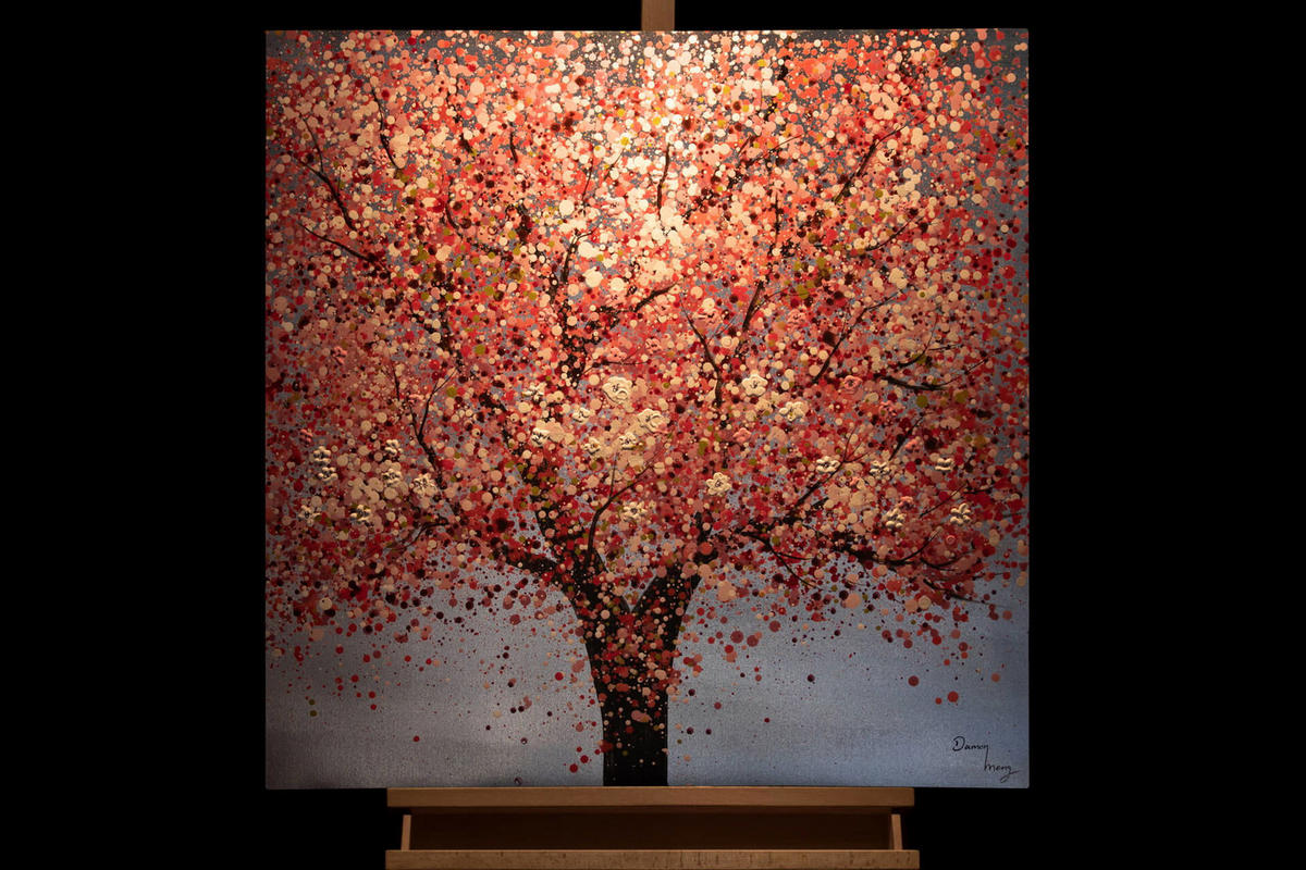 ÖLGEMÄLDE 80/80 cm - Pink, Holz/Textil (1.42/80cm) - KUNSTLOFT