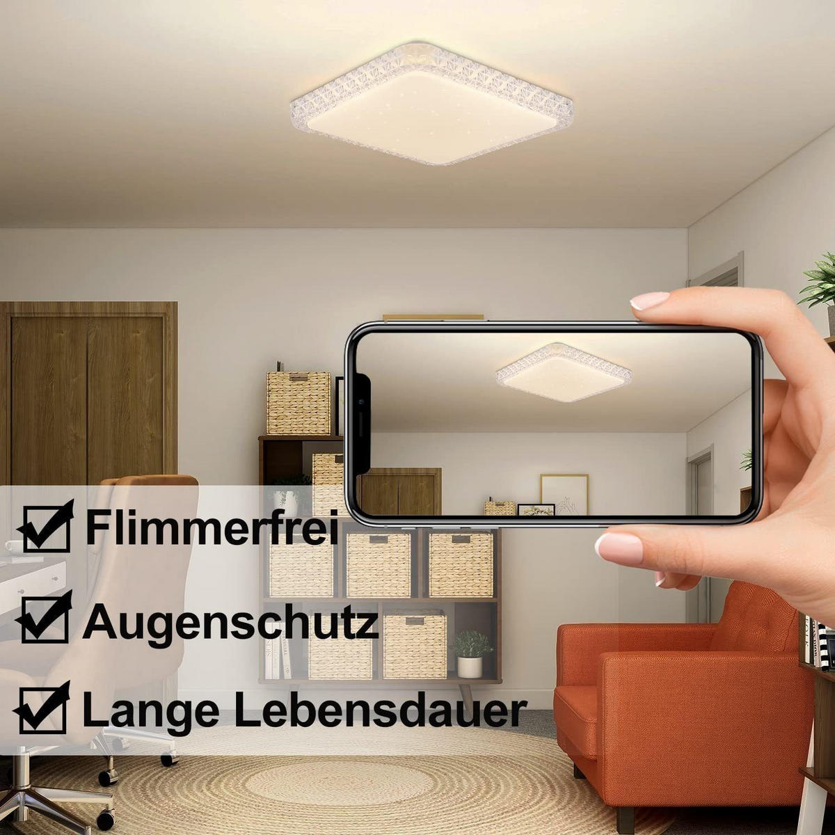 LED-DECKENLEUCHTE Luhmann 30/30/5.5cm - Weiß, Kunststoff (30/30/5.5cm) - Nettlife