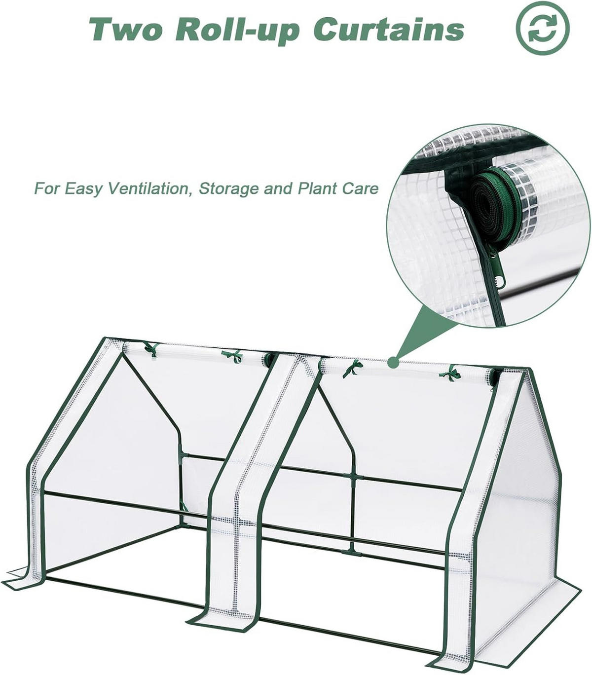 FOLIENGEWÄCHSHAUS Frühbeet, Gewächshaus Balkon, 180x90x90cm - Weiß, Textil/Metall (180/90/90cm) - Woltu