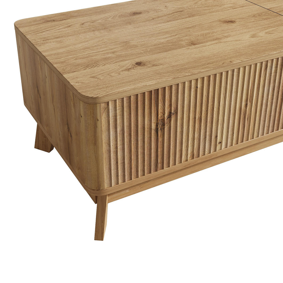 COUCHTISCH aus MDF 95x48x50 cm in Natur mit höhenverstellbarer Tischplatte - Naturfarben, Holzwerkstoff (95/48/50cm) - Modfu