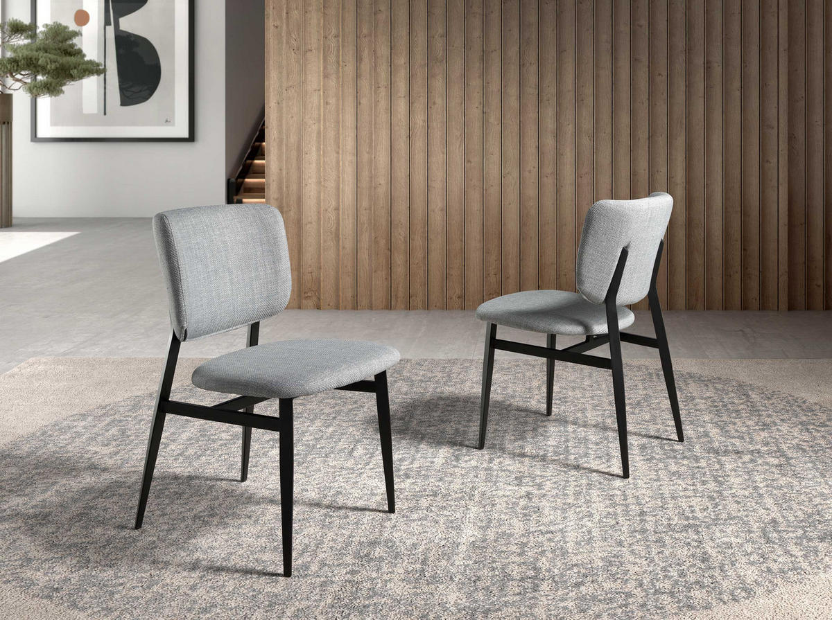 STUHL Hellgrau Schwarz 48/60/83 cm - Hellgrau/Schwarz, Textil (48/83/60cm) - ANGEL CERDA