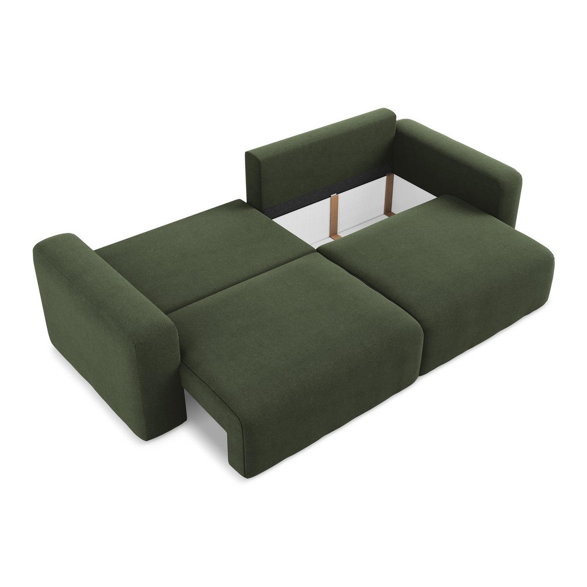 3-SITZER SOFA mit Schlaffunktion Strukturstoff Stoff Grün - Blau/Schwarz, Kunststoff/Textil (244/79/102cm) - LaMiaSofa