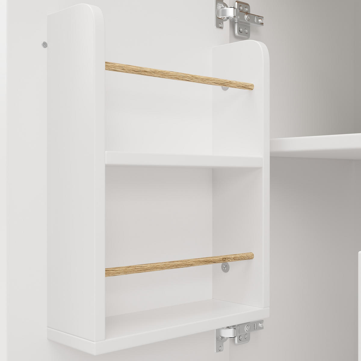 KÜCHENINSEL 137.9x73x92cm aus MDF/Metall mit Klapptisch & Weinregal - Weiß, Holzwerkstoff (137.9/92/73cm) - Modfu