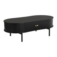 COUCHTISCH mit 2 Schiebetüren - MDF - Schwarz - SEVATO - Schwarz, Holz (120/60/40cm) - Vente-Unique