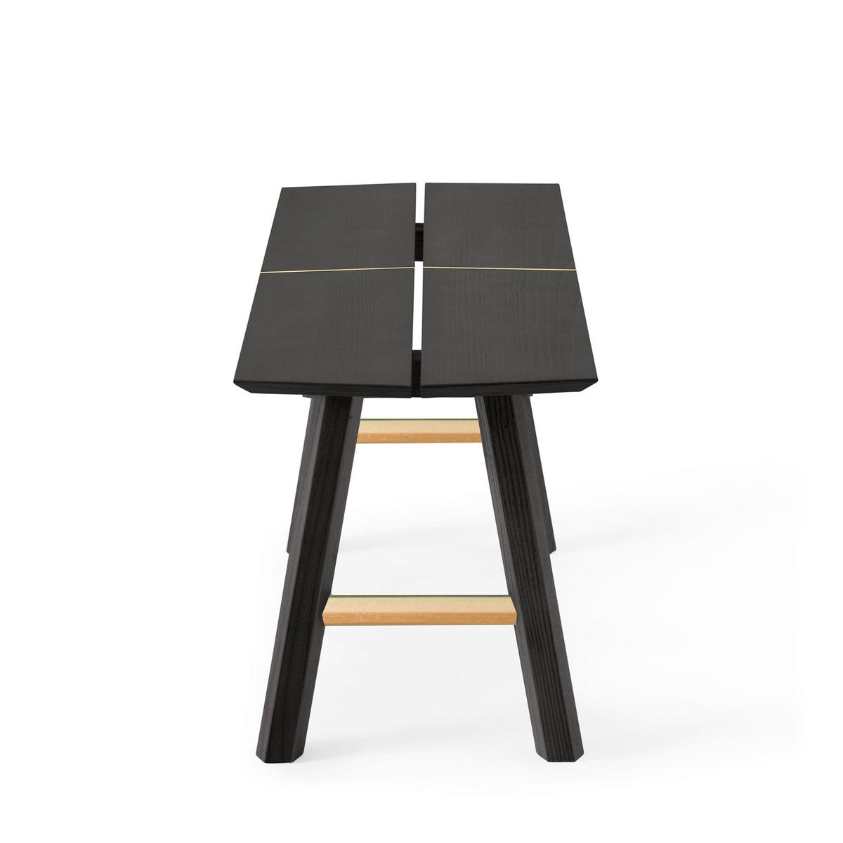 BANK Savia mit goldenen Details - Goldfarben/Schwarz, Holz (102/45/36cm) - Woodendot