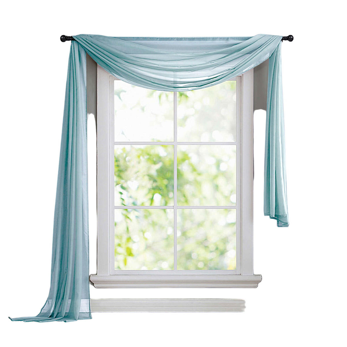 QUERBEHANG 1ER SET HxB 140x600 Hellblau - Hellblau, Textil (140/600/600cm) - Gardinenbox