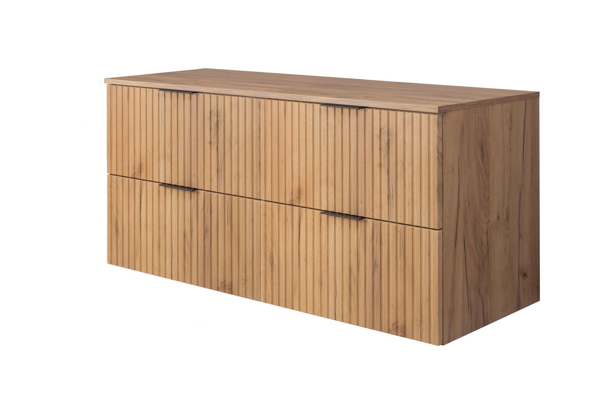 3XE Living Badezimmerschrank, Eiche, Schwarz 120x57x46 cm