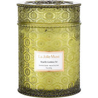 DUFTKERZE Starlit Golden Fir mit Holzdocht 90 Stunden Brenndauer - Grün, Paraffin (20cm)