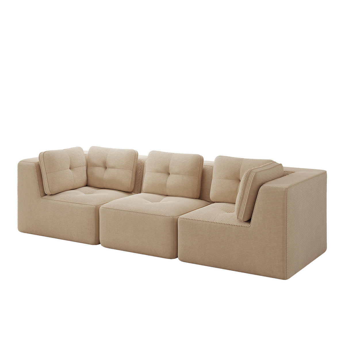 ECKSOFA modular mit tiefer Sitzfläche Cord Beige - Beige, Kunststoff (104/69/297cm) - Meubliv