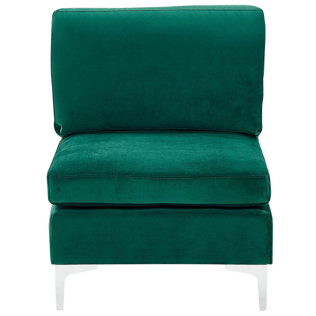 3-SITZER-MODULSOFA Samtstoff grün mit Metallbeinen Evja - Grün, Textil (235/84/85cm) - Beliani