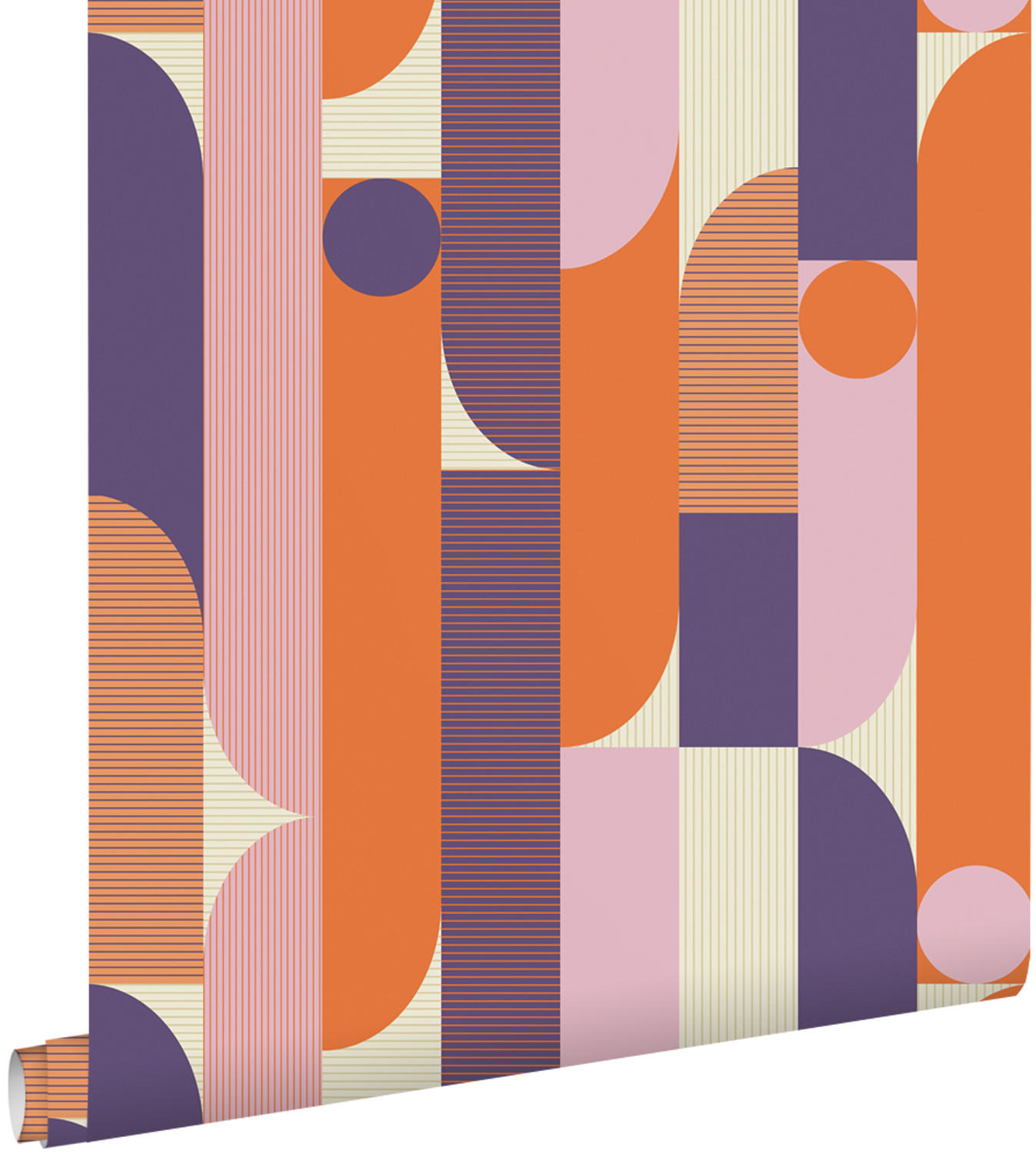 TAPETE geometrische Formen 50 x 900 cm - Orange, Papier (50/900cm) - ESTAhome