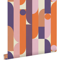 TAPETE geometrische Formen 50 x 900 cm - Orange, Papier (50/900cm) - ESTAhome