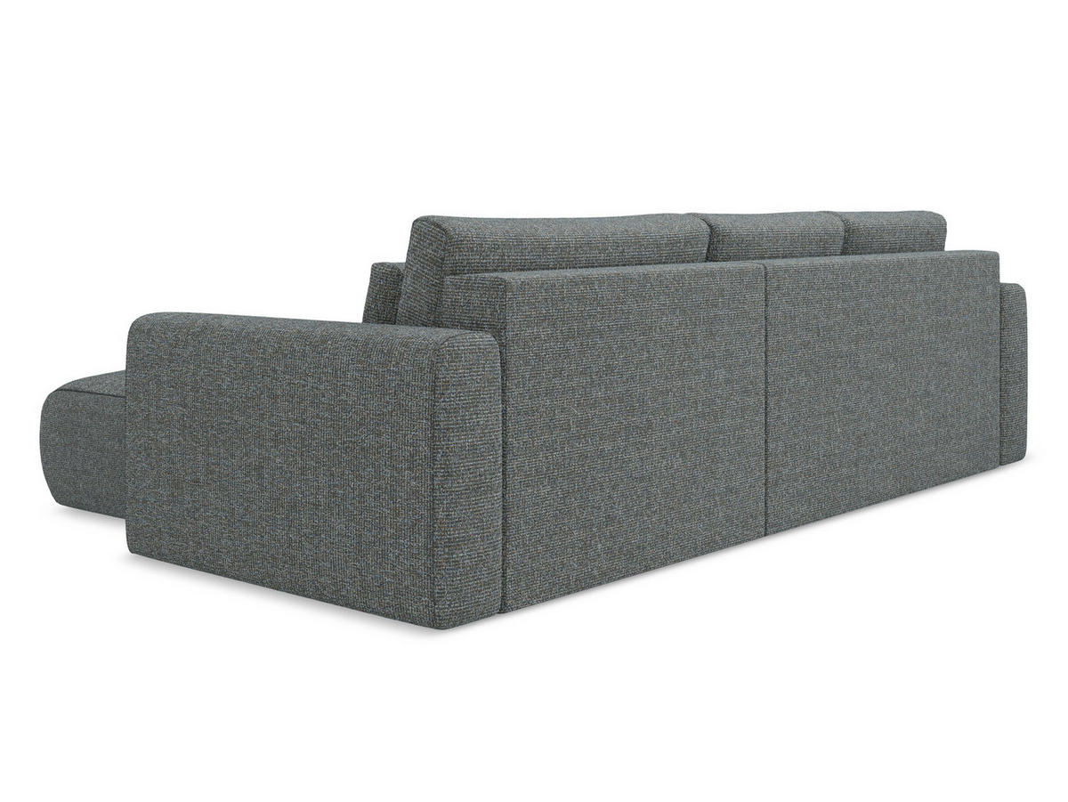 ECKSOFA mit Schlaffunktion Strukturstoff Stoff Grau - Dunkelgrau/Schwarz, Kunststoff/Textil (278/149cm) - Makamii