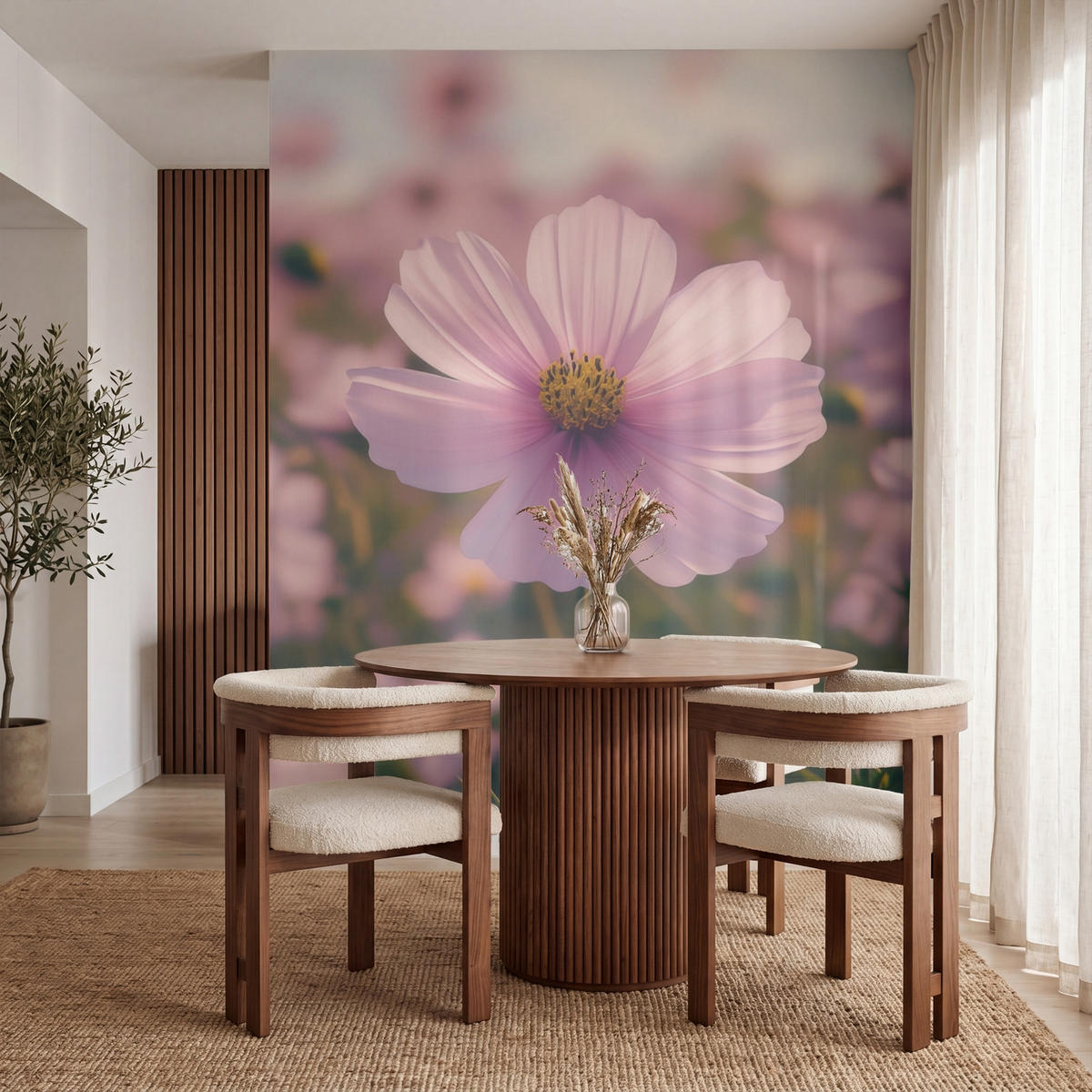 TAPETE - Blumen - Lila - Unscharf - 260x300 cm - Rosa, Papier (260/300cm) - OnlyWow