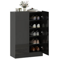 SCHUHSCHRANK,FÜR 20 Paar Hochglanz 5 Böden 72x34,5x103cm,schwarz - Schwarz, Holzwerkstoff (72/103/34.5cm) - Vallsero