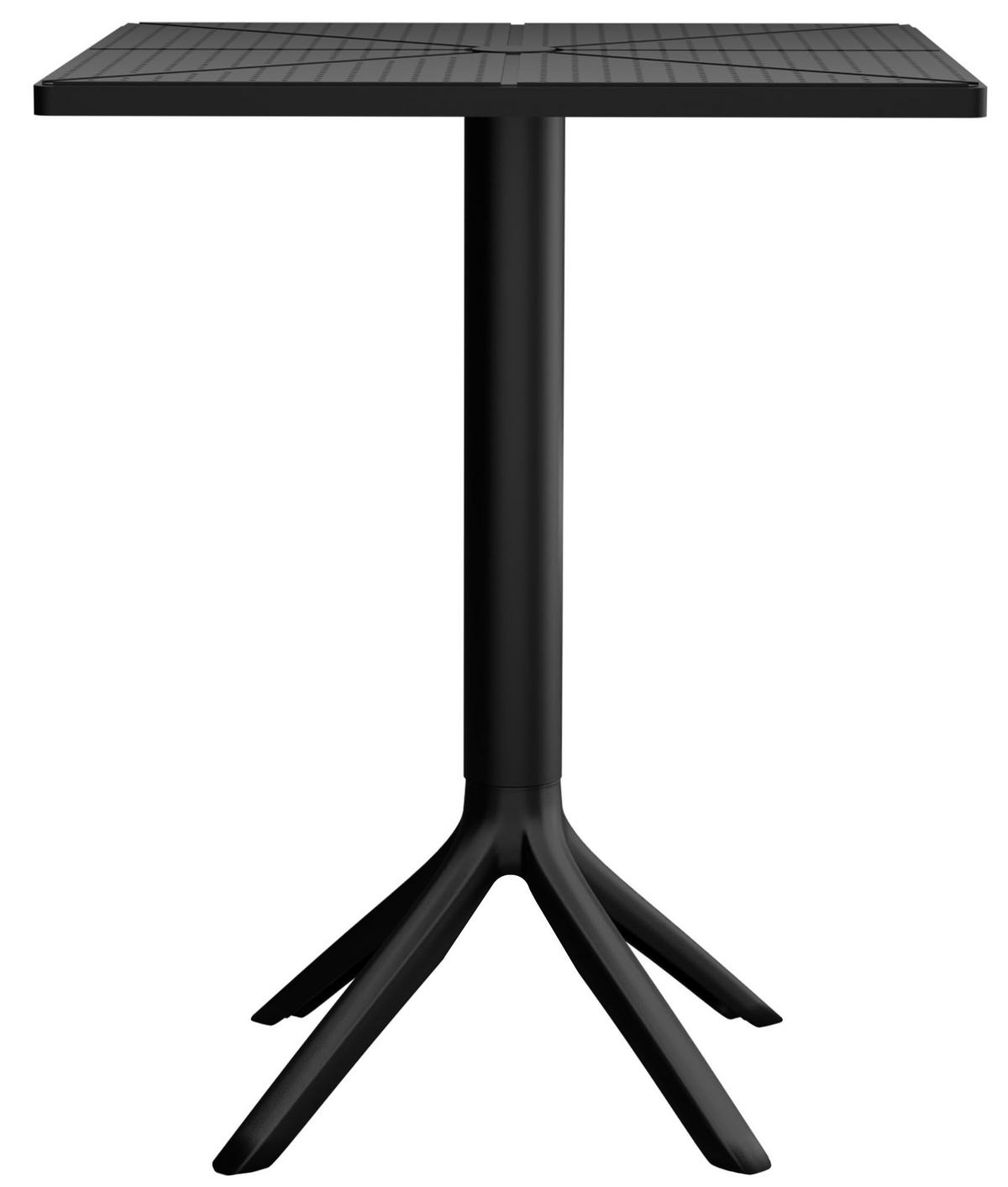 GARTENTISCH eckig 60/60/76 cm Kunststoff Schwarz - Schwarz, Kunststoff (60/60/76cm) - CLP
