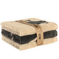 SEIFTÜCHER HEART BEATS YOU & ME 6285 3ER SET NATUR/BASALT - 37 - Beige, Textil (30/30cm) - Cawoe