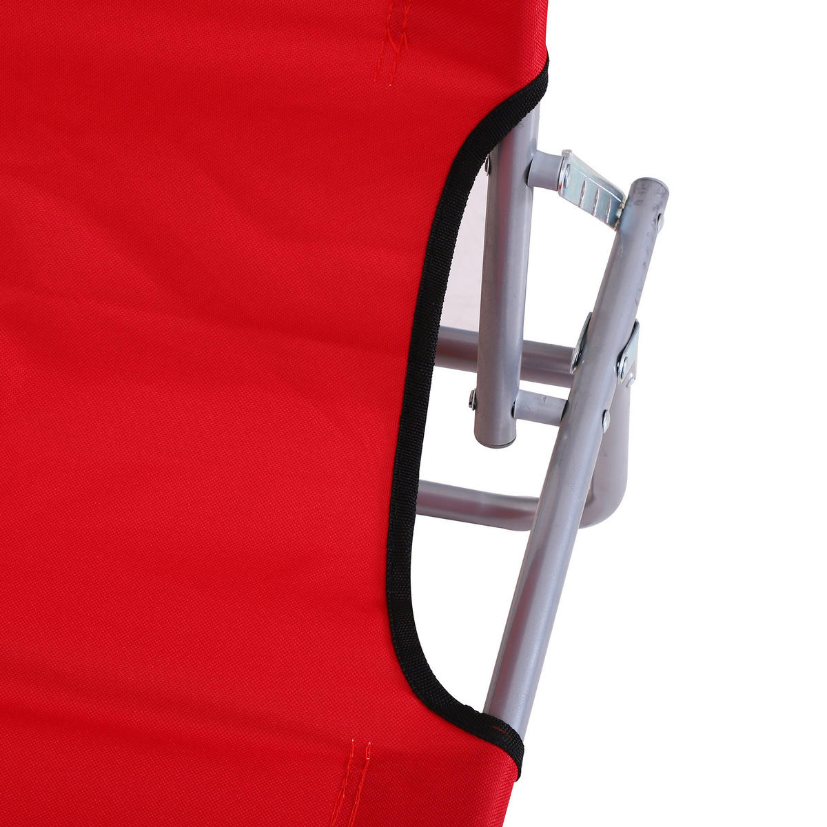 SONNENLIEGE DE-07703 klappbar, mit Dach, 4-fach verstellbar Rot - Rot, Metall (58/36/187cm) - ComfortXL