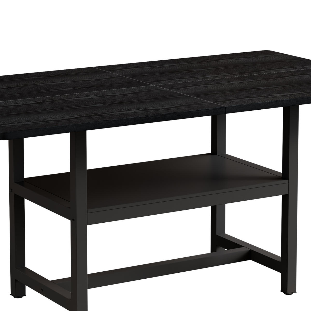 ESSTISCH Schwarz mit multifunktionalem Ablagefach 160/90/76 cm - Schwarz, Holz (90/160/76cm) - Oxeza