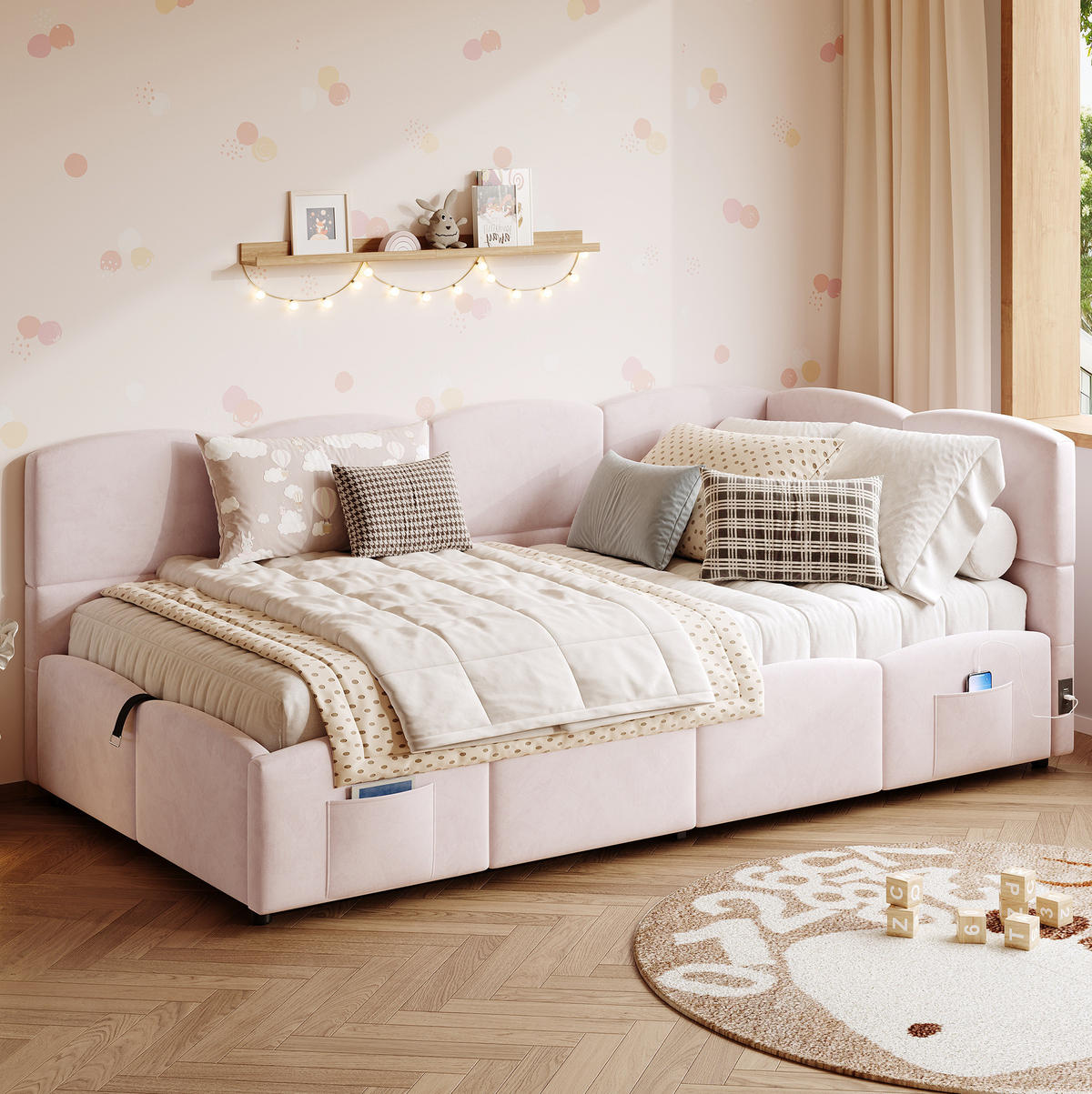 SCHLAFSOFA mit hydraulischem Stauraum 90x200 cm Samt Pink - Pink, Metall (90/200cm) - Beauniv