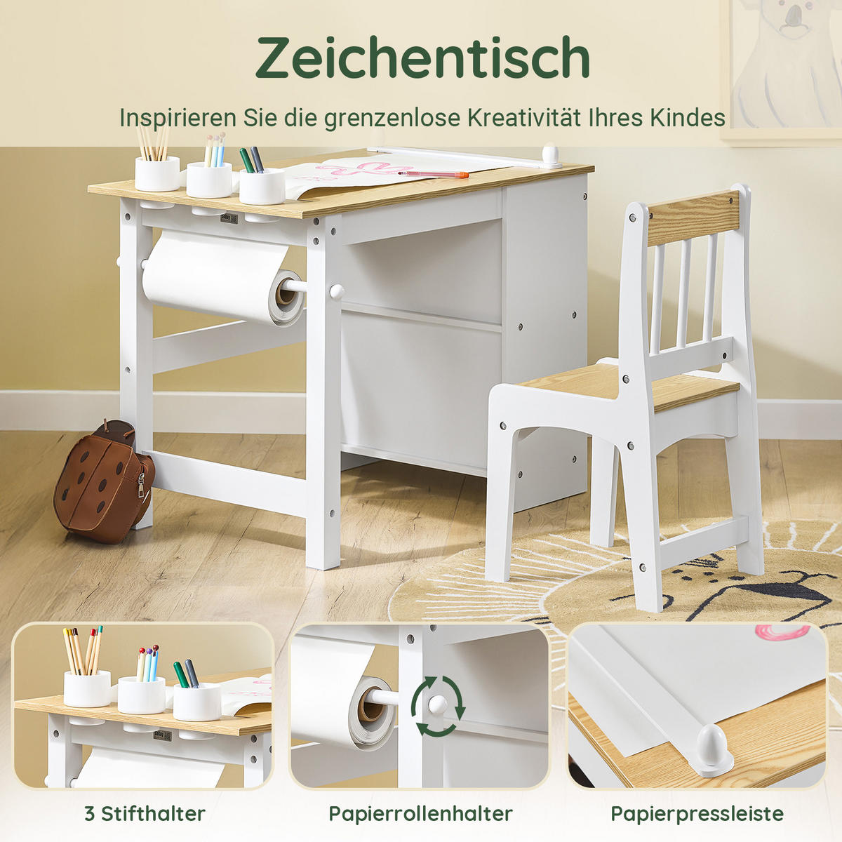 KINDERSITZGRUPPE Weiß - Weiß, Holzwerkstoff (80/66/50cm) - SoBuy