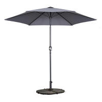 SONNENSCHIRM 3x3m mit 4 Gewichtsplatten, Grau - Grau, Metall (300/300cm) - Oviala