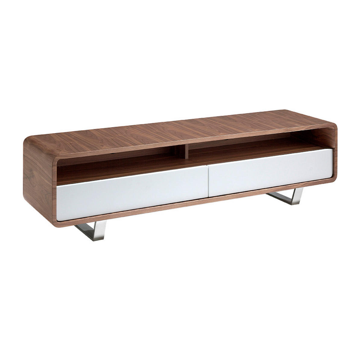 TV-ELEMENT Walnuss Weiß 150/40/40 cm - Walnussfarben/Weiß, Holz (150/40/40cm) - ANGEL CERDA