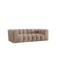SOFA 3-Sitzer, Komfort, BALOO, Stoff Schenille & Bouclé, Dunkelbeige - Taupe, Holz (222/75/106cm) - Kaiser Möbel