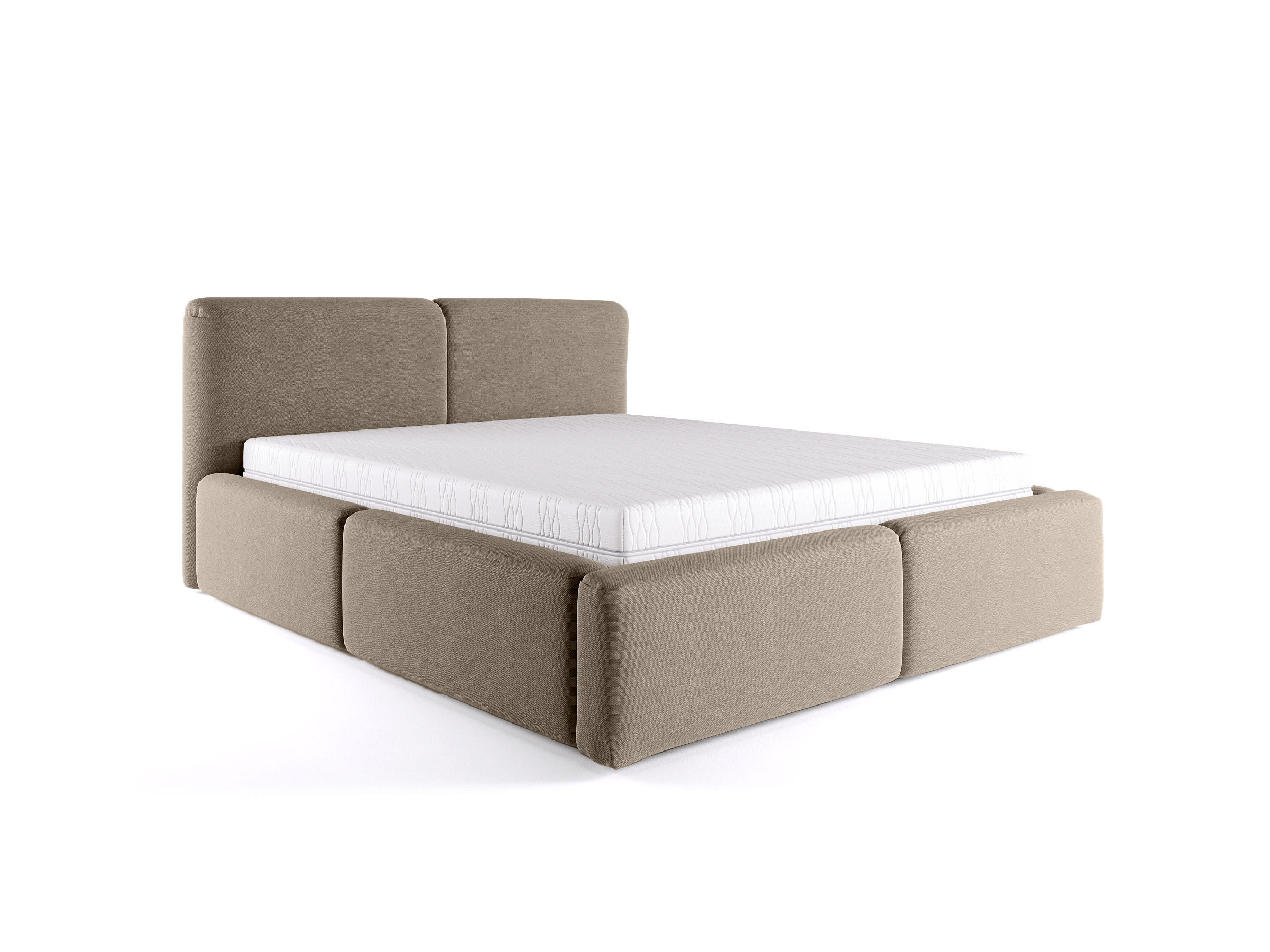 POLSTERBETT Rosmus Bettkasten 140x200 braun - Braun, Holz/Textil (140/200cm) - Fedve