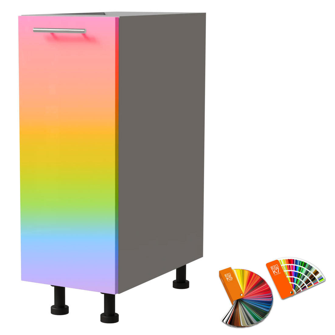 Feldmann-Wohnen Unterschrank Mehrfarbig, Grau 30x82x50 cm