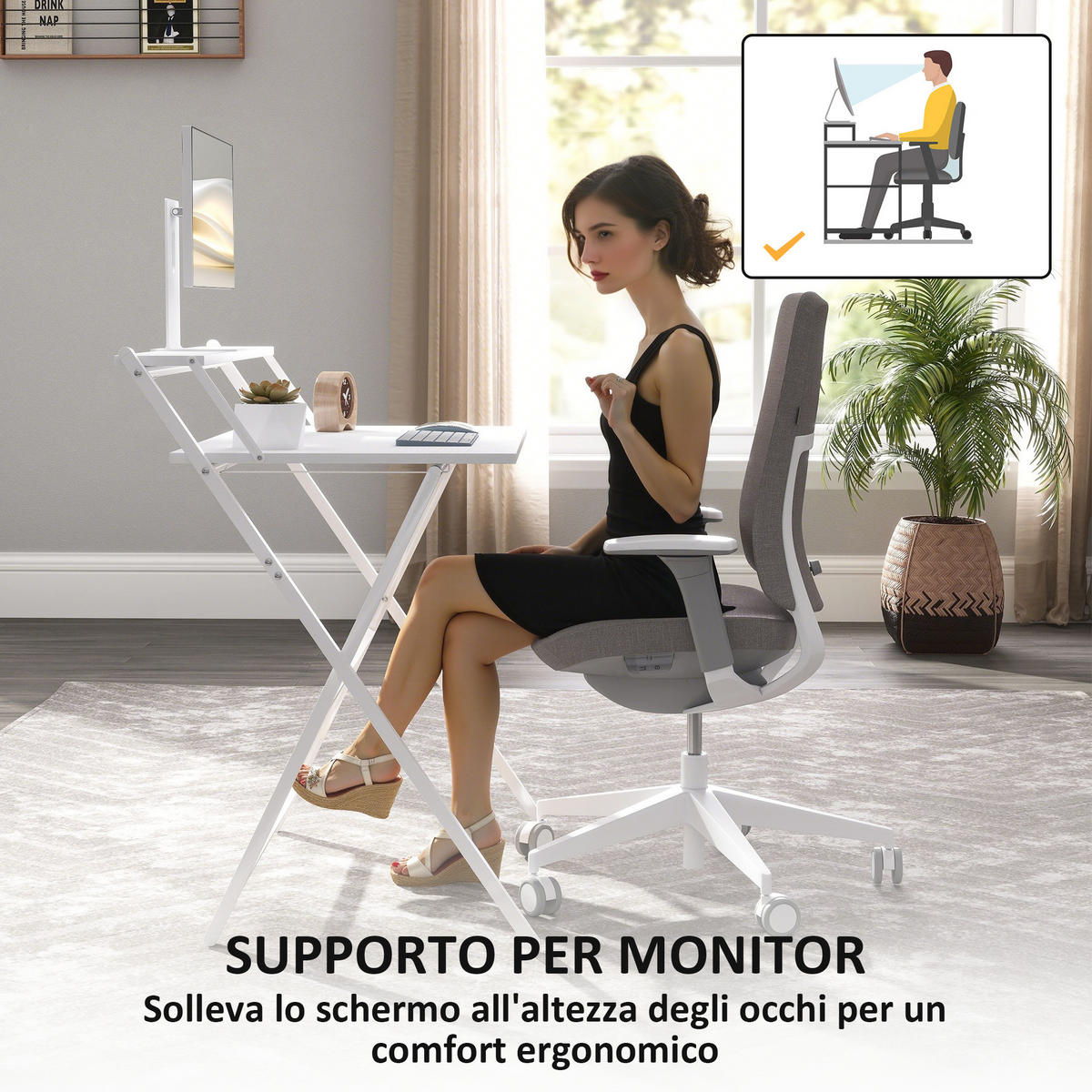 BÜROTISCH Weiß 1 Stück - Weiß, Holzwerkstoff (62/86.5/81.5cm) - GiPP