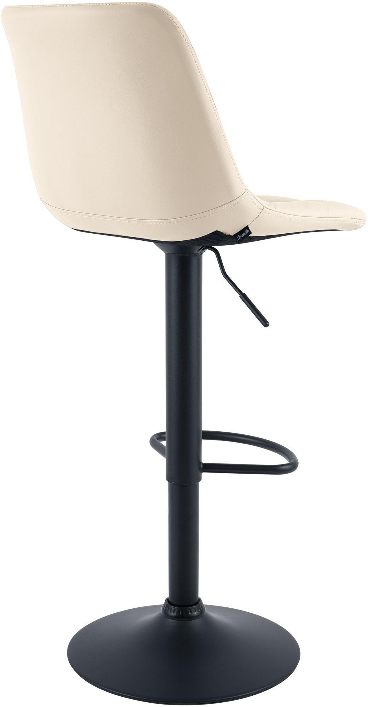 BARHOCKER Lederlook Creme - Creme/Schwarz, Textil/Metall (44/108/50cm) - CLP