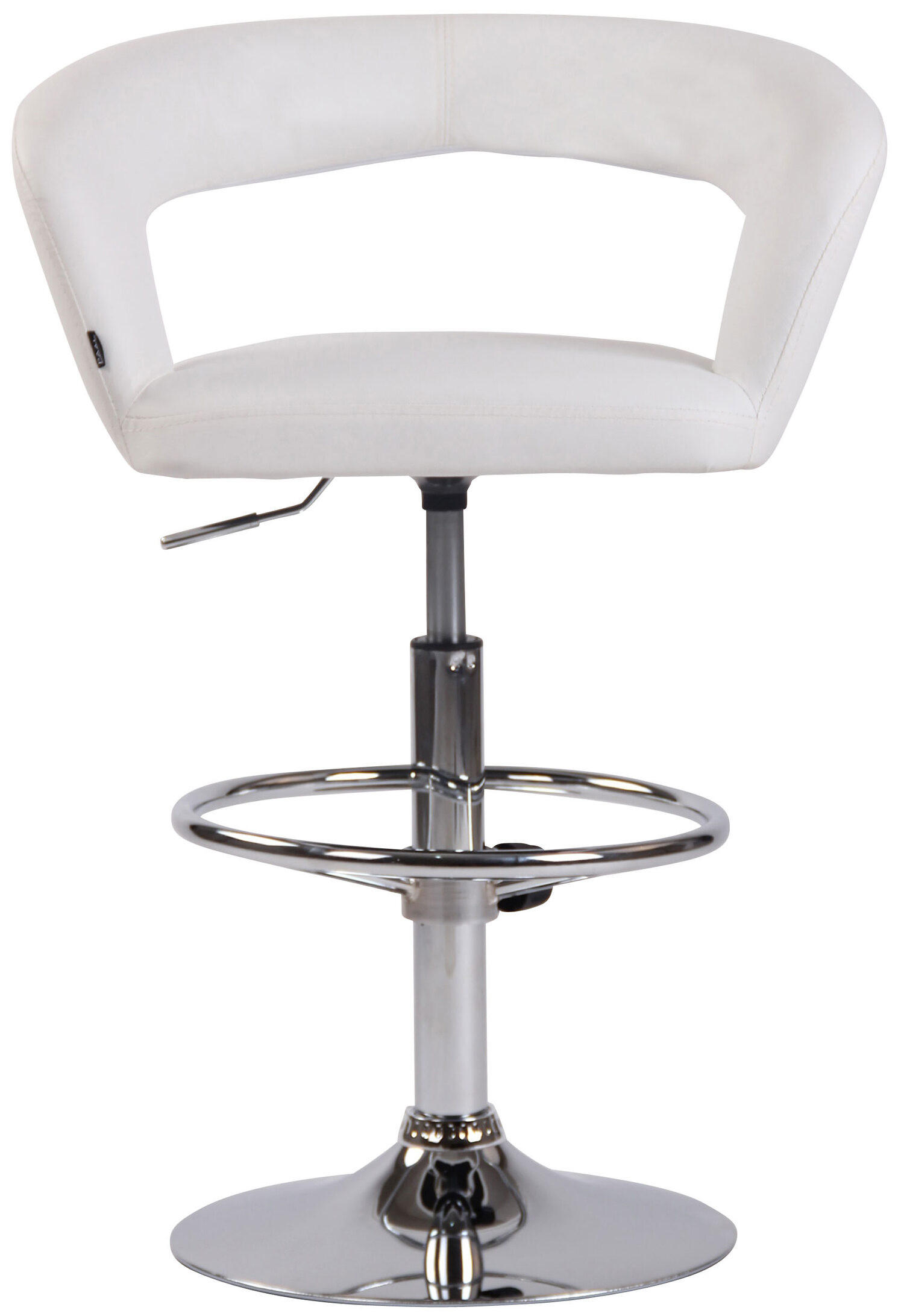 BARHOCKER Jan, Gestell Metall in Chromoptik, Kunstleder Weiß - Chromfarben/Weiß, Kunststoff/Textil (58/100/47cm) - TPFLiving
