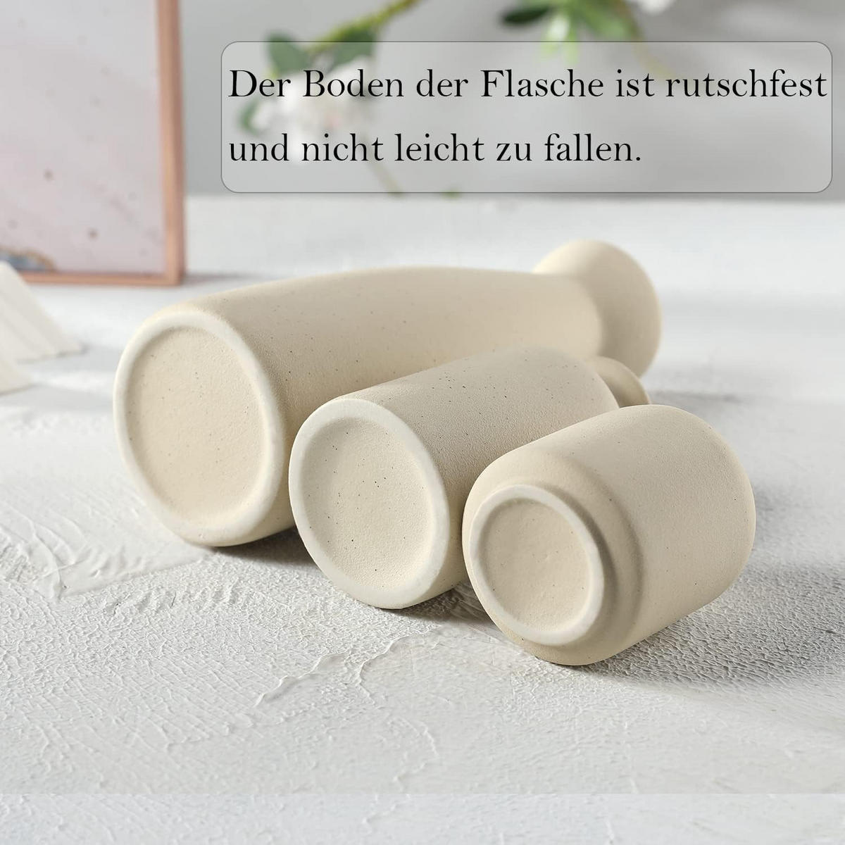 VASE Keramik - Beige, Keramik (22cm) - LIBRATON